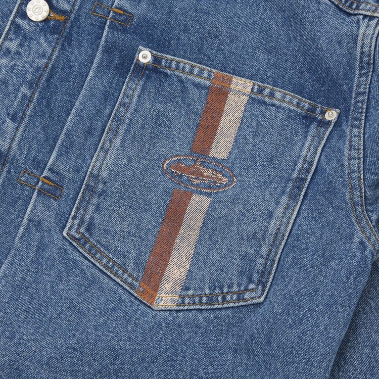 Corteiz Dual Stripe Denim Trucker Midwash