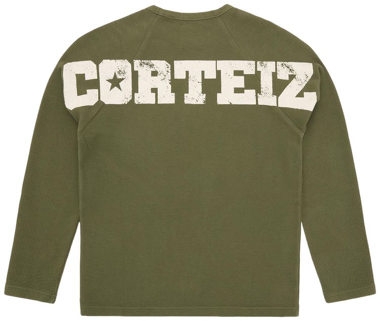 Corteiz Star Raglan Waffle Thermal Olive