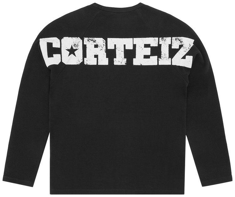 Corteiz Star Raglan Waffle Thermal Black