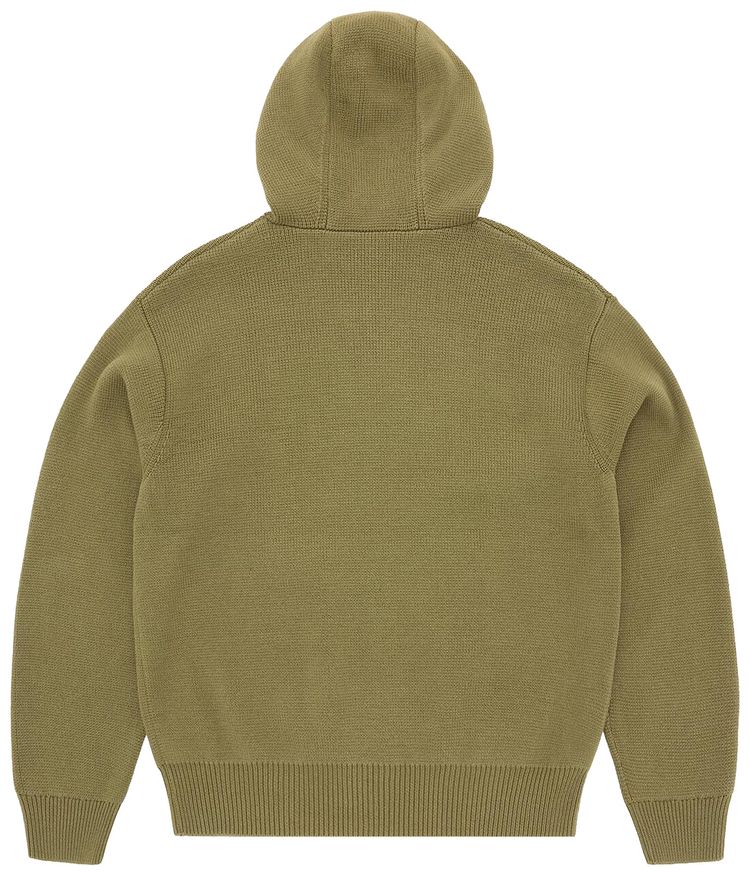 Corteiz 3m College Knit Zip Hoodie Olive