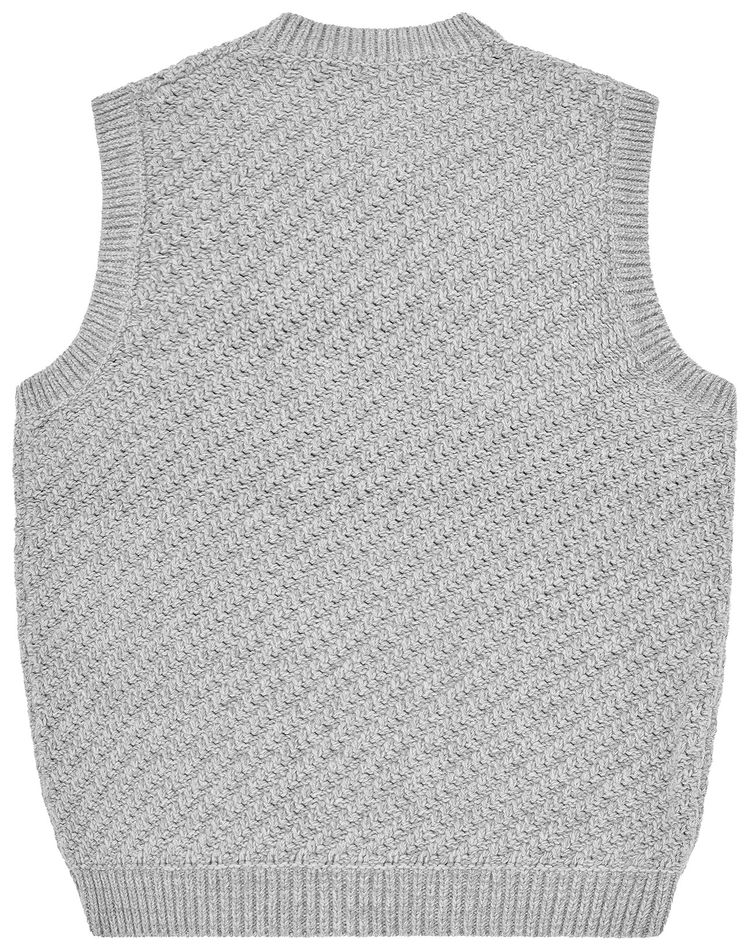 Corteiz Hand Embroidered Knit Vest Grey