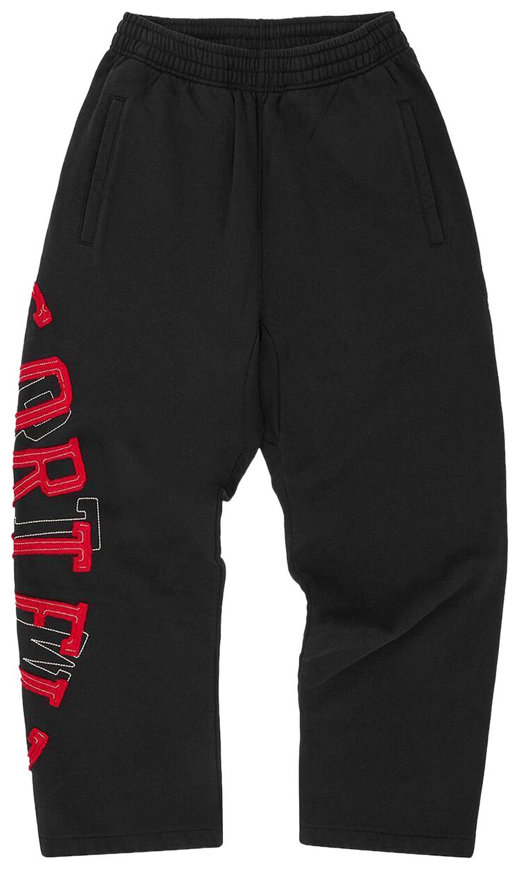 Corteiz Lundun Stitch Open Hem Sweatpant Black