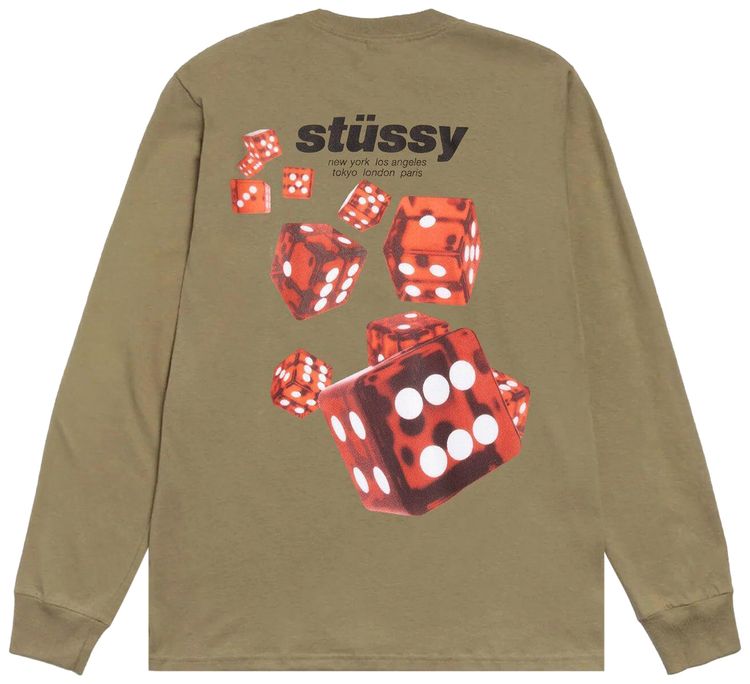 Stussy Rollers Long Sleeve Tee Olive
