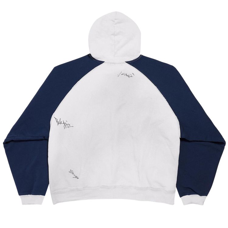 Balenciaga Raglan Oversized Zip Up Hoodie Dirty White