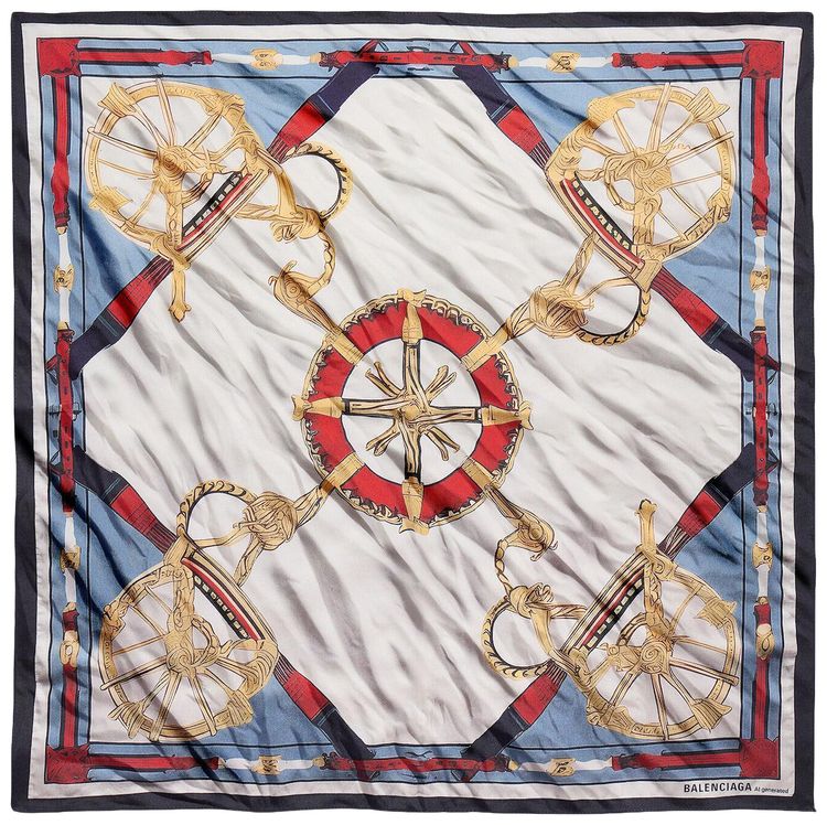 Balenciaga AI Scarf EcruLight Blue