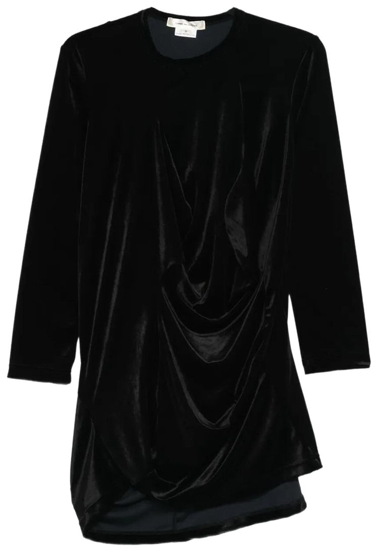 Comme des Garcons Irregular Pleated Decoration T Shirt Black