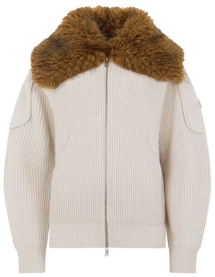 Moose Knuckles Corina Fzip Sweater Alabaster Melange