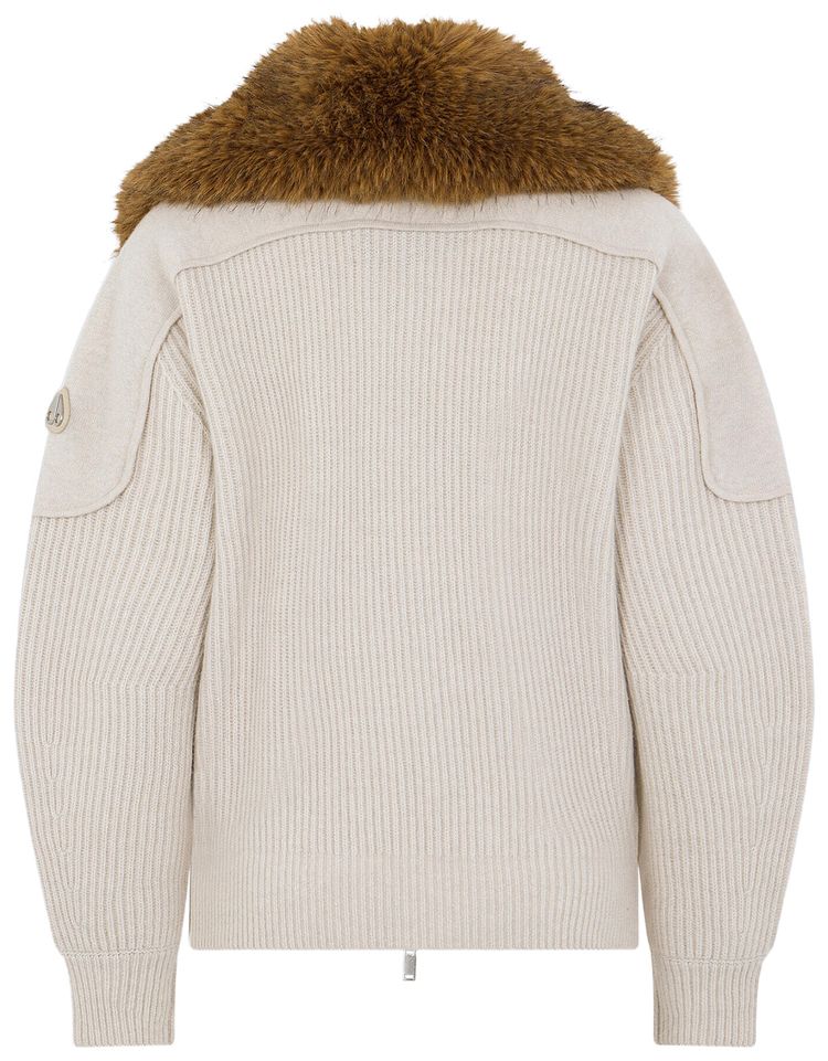 Moose Knuckles Corina Fzip Sweater Alabaster Melange