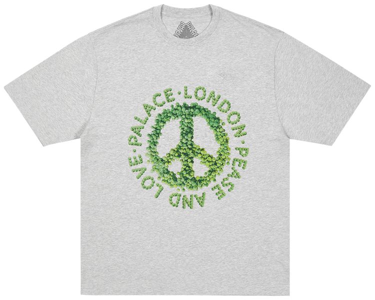 Palace Pease And Love T Shirt Grey Marl