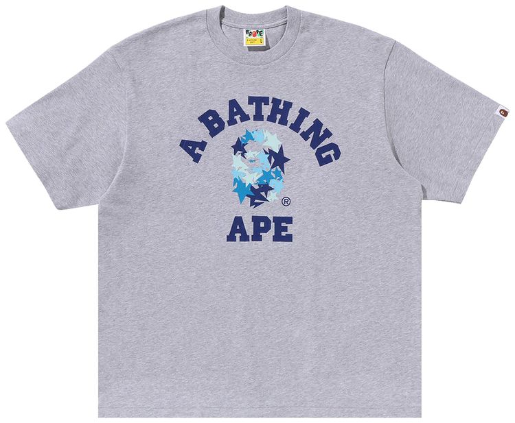 BAPE Sta College Relaxed Fit Tee Grey