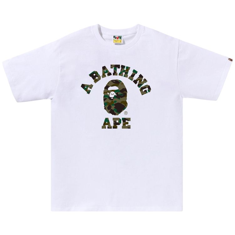 BAPE 1st Camo College Tee WhiteGreen