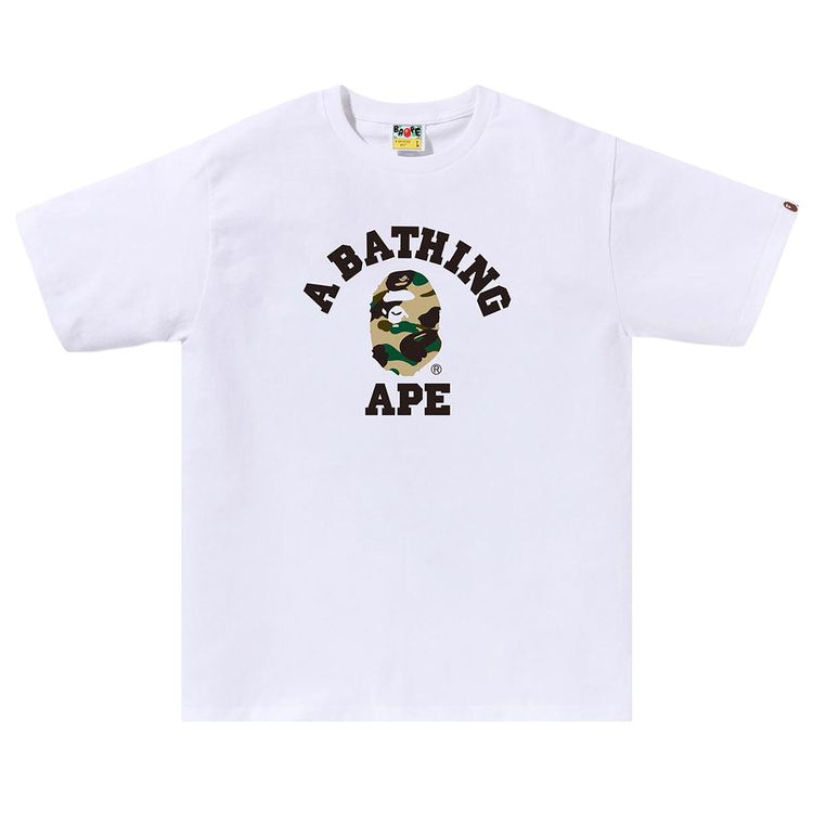 BAPE 1st Camo College Tee WhiteYellow