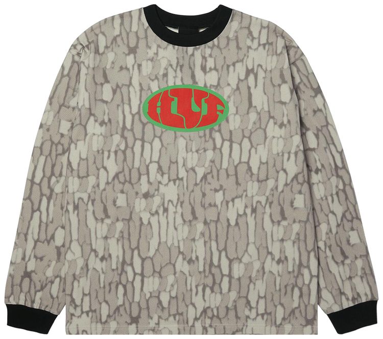HUF Warped Camo Long Sleeve Knit Top Muted Camo