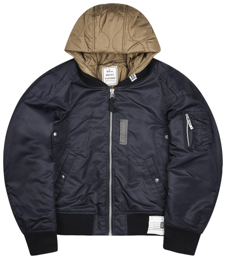 Maison Mihara Yasuhiro Hooded Bomber Jacket Black