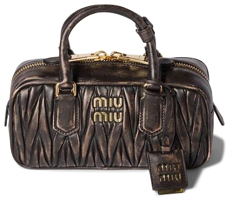 Miu Miu Arcadie Matelasse Old Leather Bag Caffe