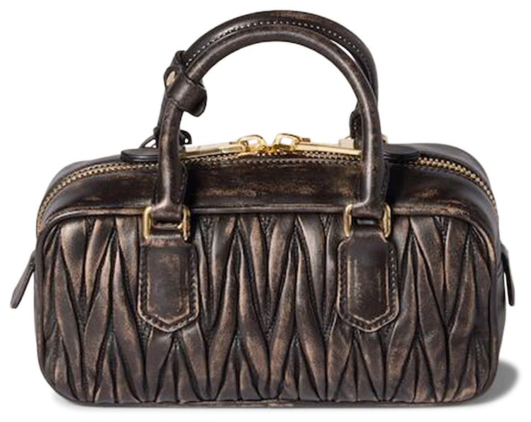 Miu Miu Arcadie Matelasse Old Leather Bag Caffe