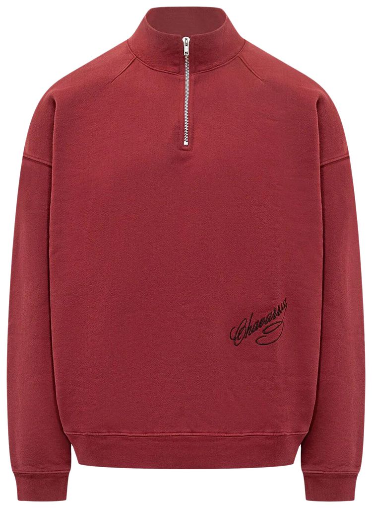 Willy Chavarria Bravo Quarter Zip Red