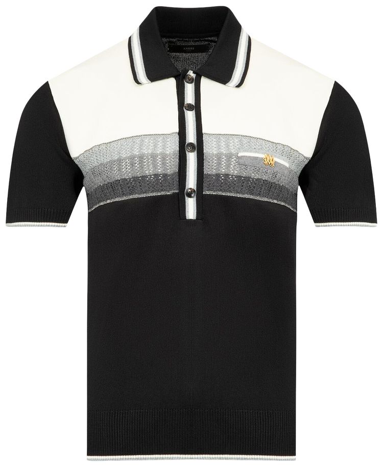 Amiri MA Striped Polo Black
