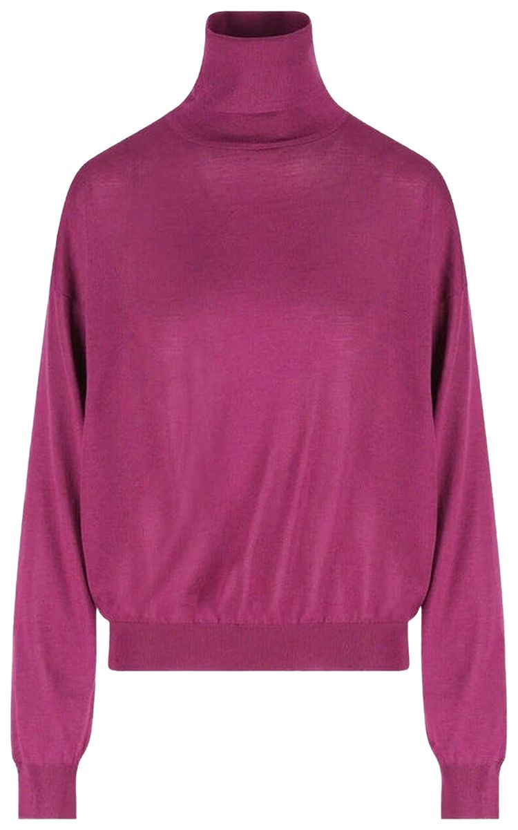 Saint Laurent Pull Col Roule Violine