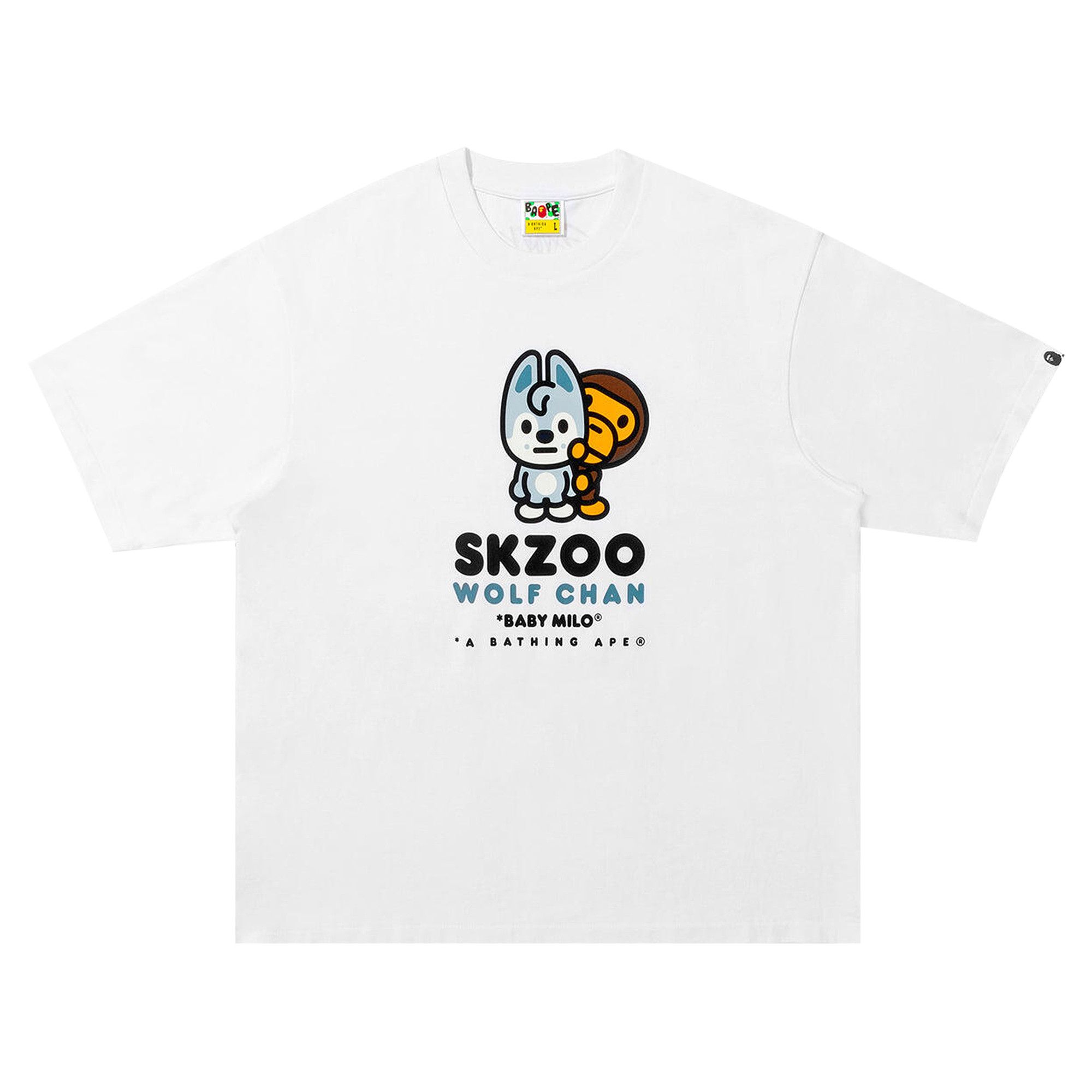 Buy BAPE x Stray Kids Wolf Chan Baby Milo Tee 'White' - 2L73 110