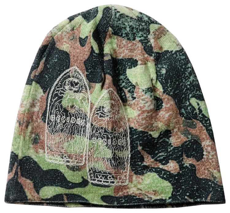 Who Decides War Flame Camo Knit Hat Multicolor