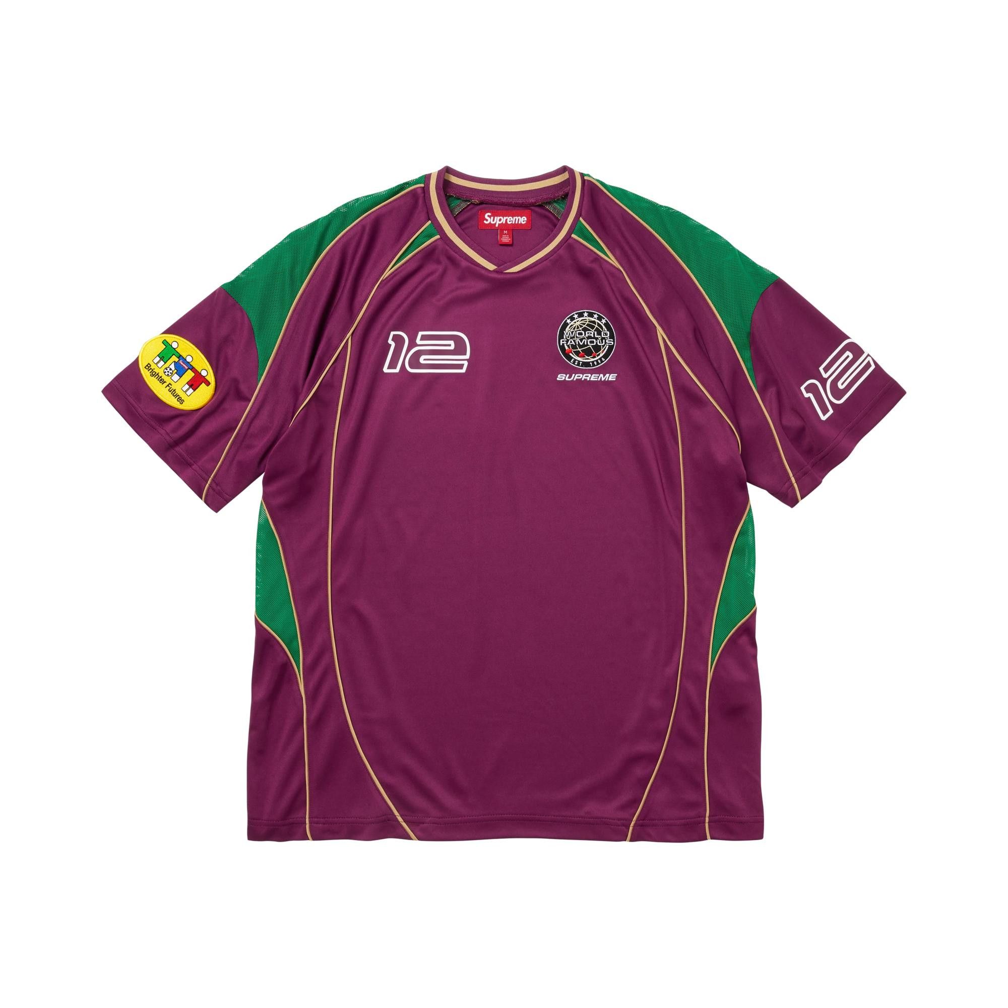 Buy Supreme Piping Soccer Jersey 'Raspberry' - FW25KN82 RASPBERRY