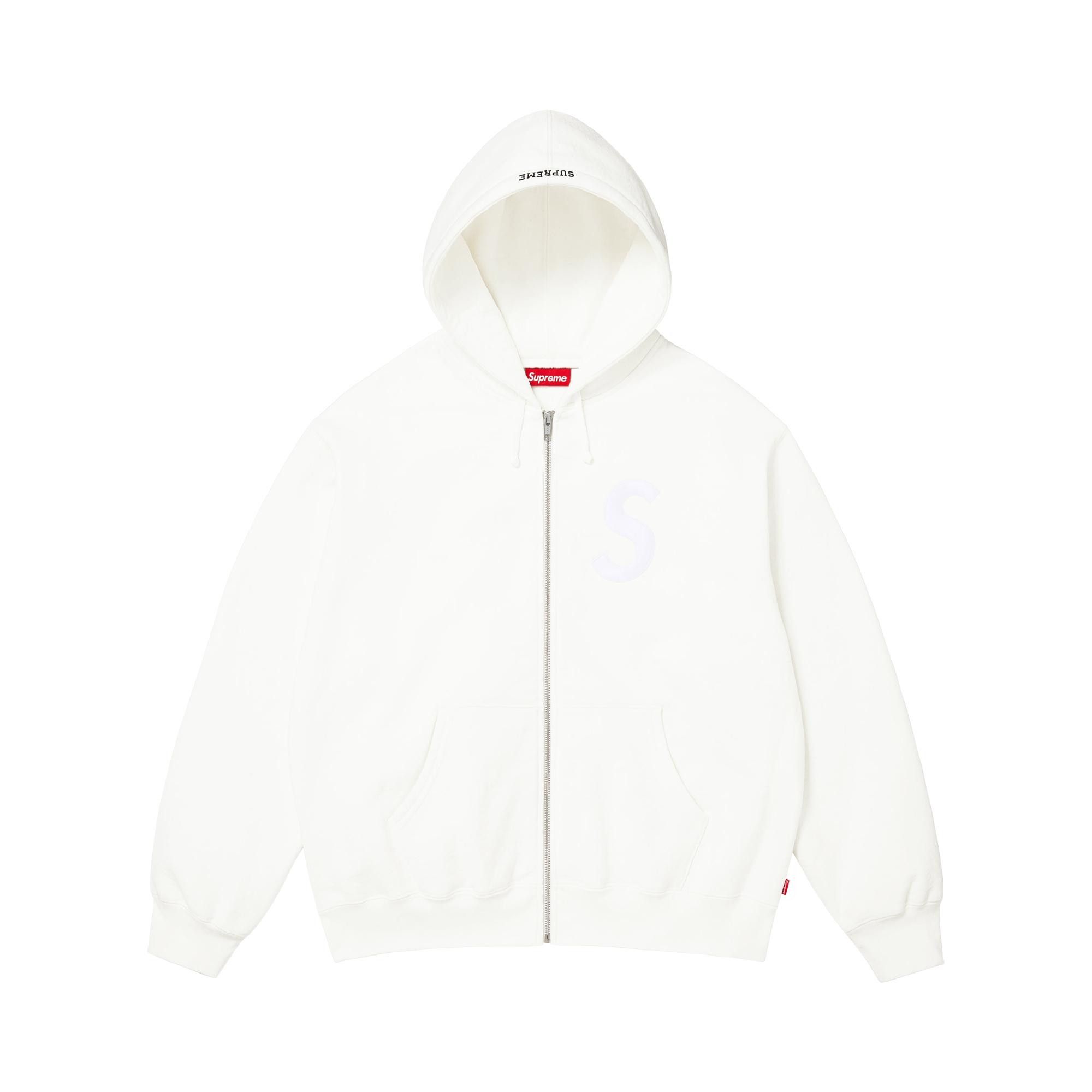 Buy Supreme S Logo Zip Up Hooded Sweatshirt 'White' - FW25SW20