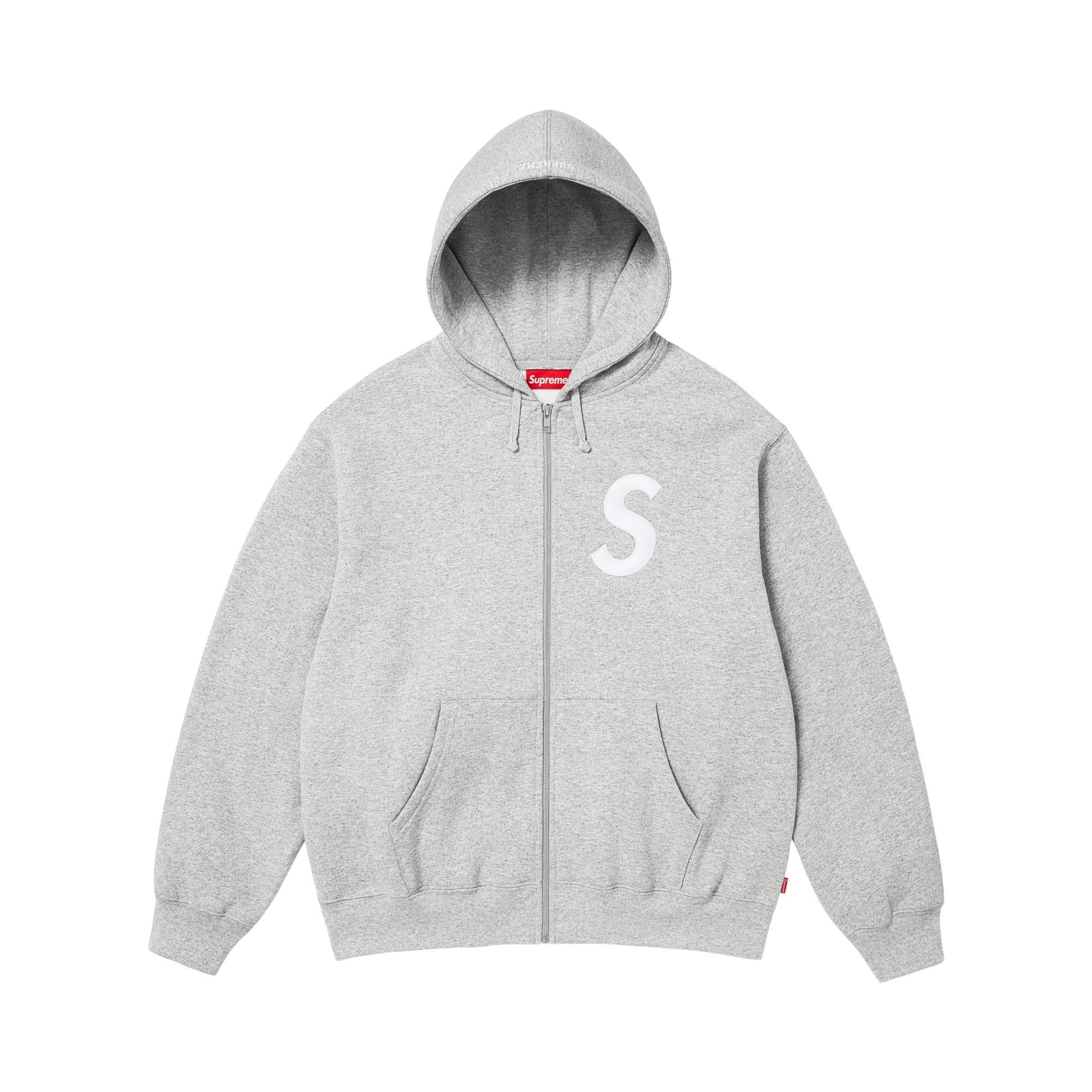 Buy Supreme S Logo Zip Up Hooded Sweatshirt 'Heather Grey