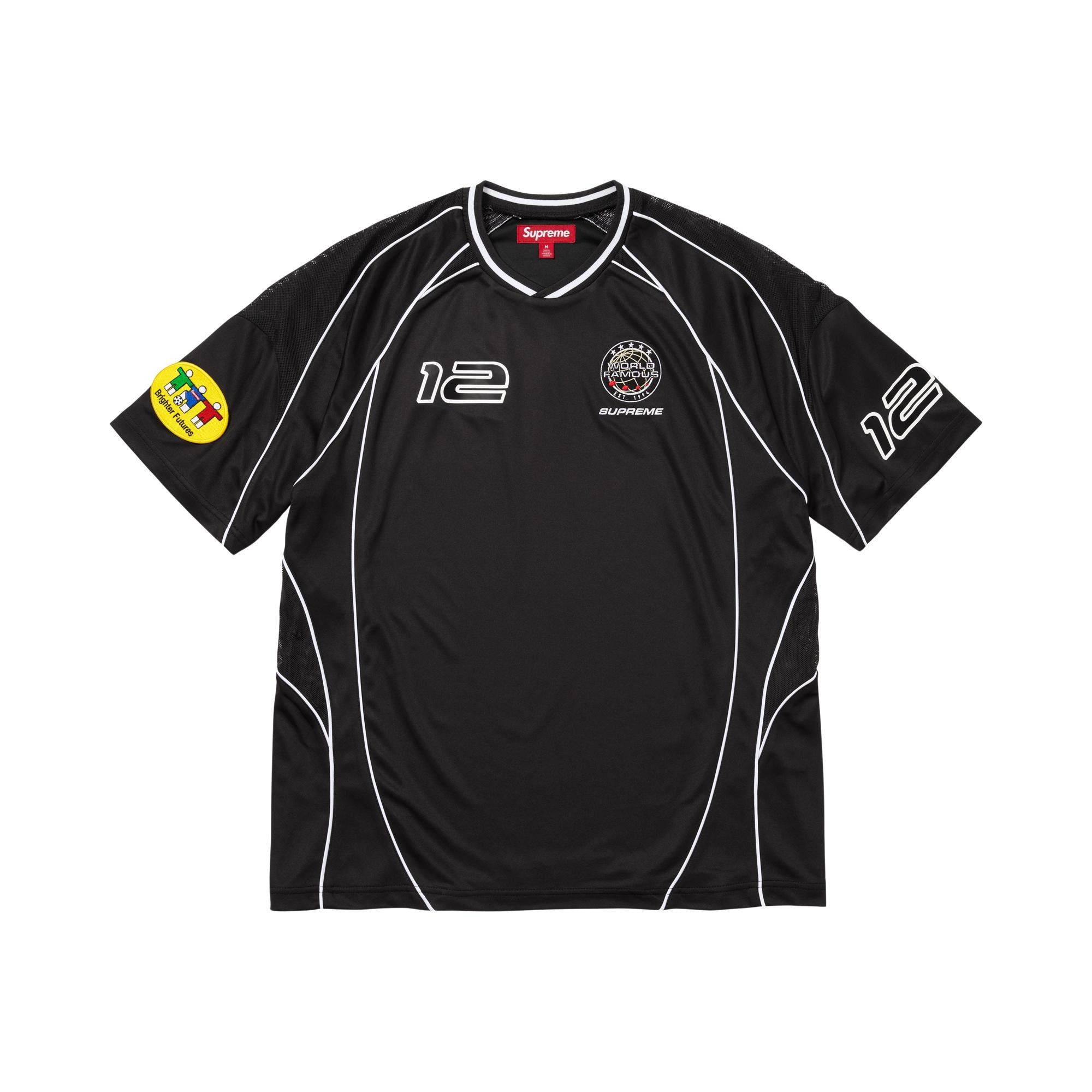 Buy Supreme Piping Soccer Jersey 'Black' - FW25KN82 BLACK | GOAT