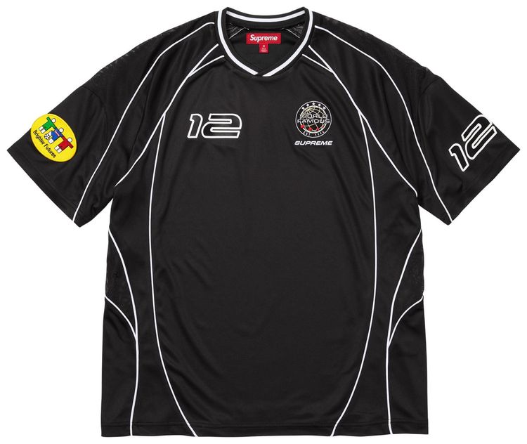 Supreme Piping Soccer Jersey Black