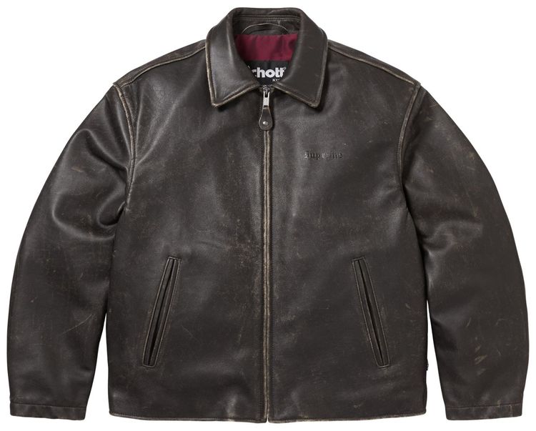 Supreme x Schott Leather Racer Jacket Black