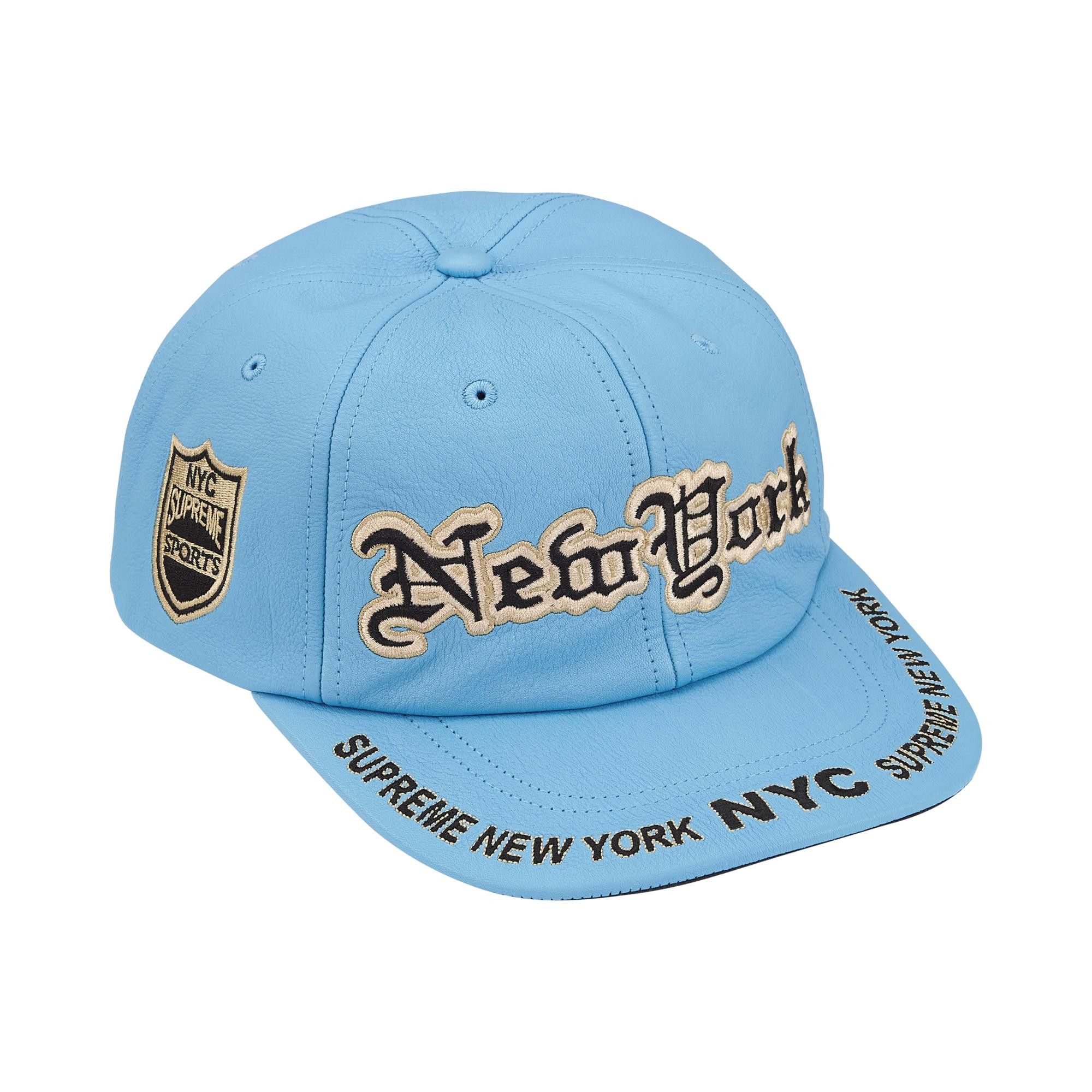 Buy Supreme New York Leather 6-Panel 'Light Blue' - FW25H48 LIGHT