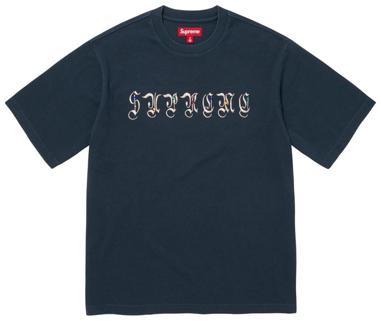 Supreme Aoi Gems Short Sleeve Top Navy