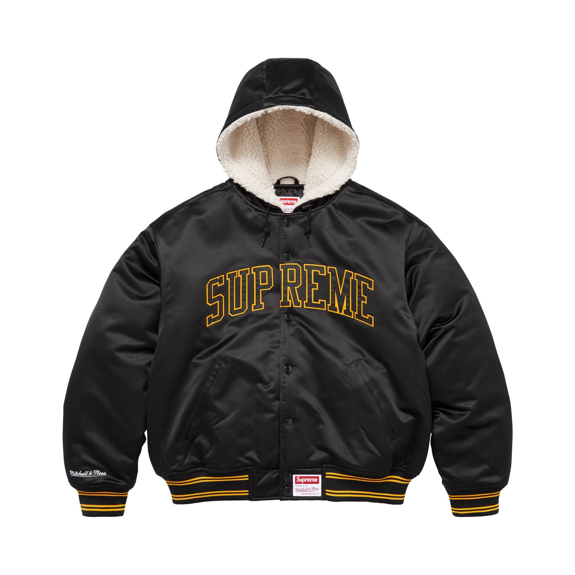 Buy Supreme x Mitchell & Ness Lined Hooded Satin Varsity Jacket