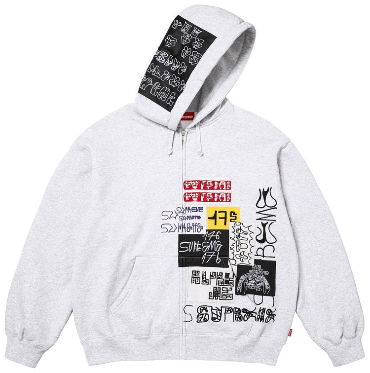 Supreme 176 Zip Up Hooded Sweatshirt Ash Grey