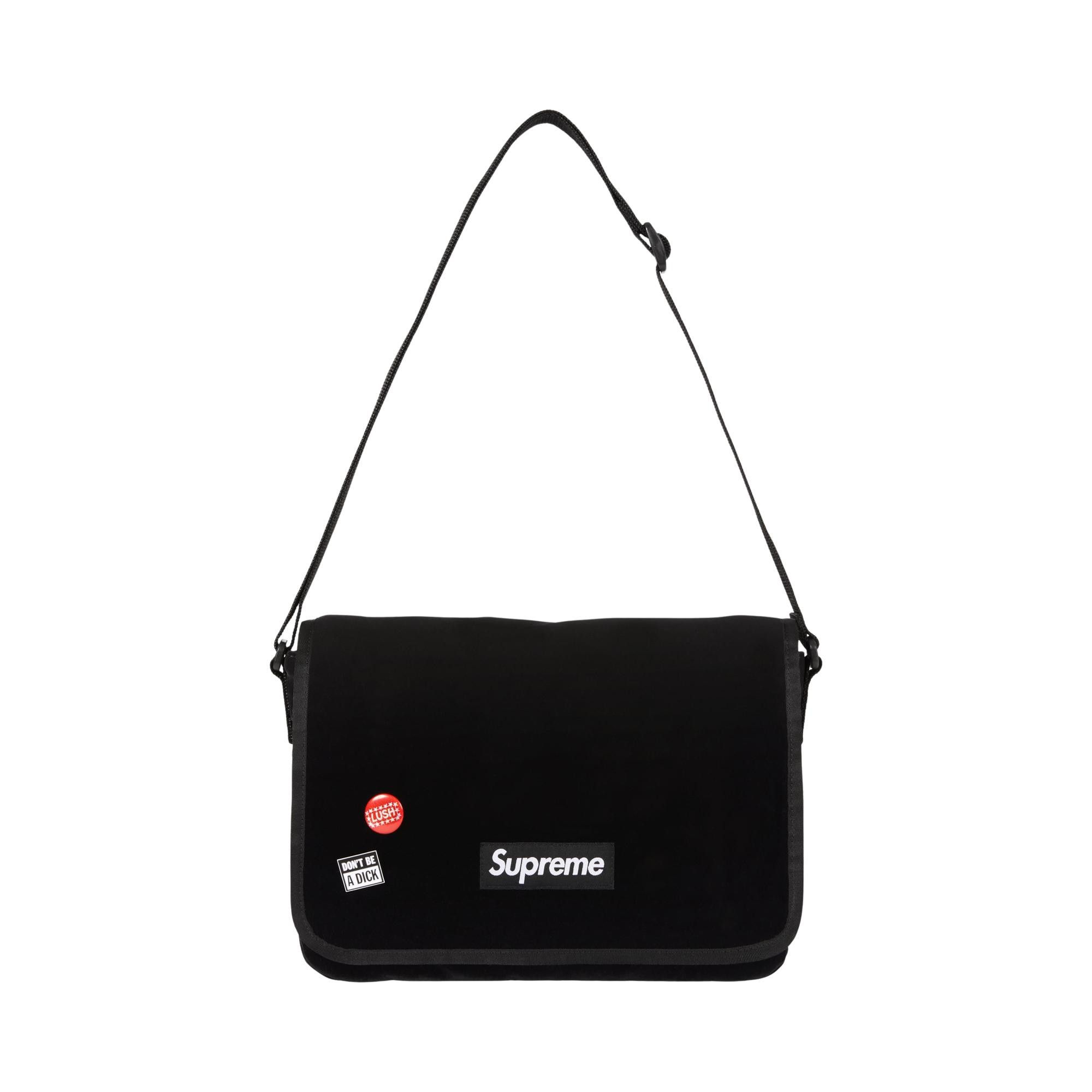 Buy Supreme Velvet Small Messenger Bag 'Black' - FW25B9 BLACK | GOAT