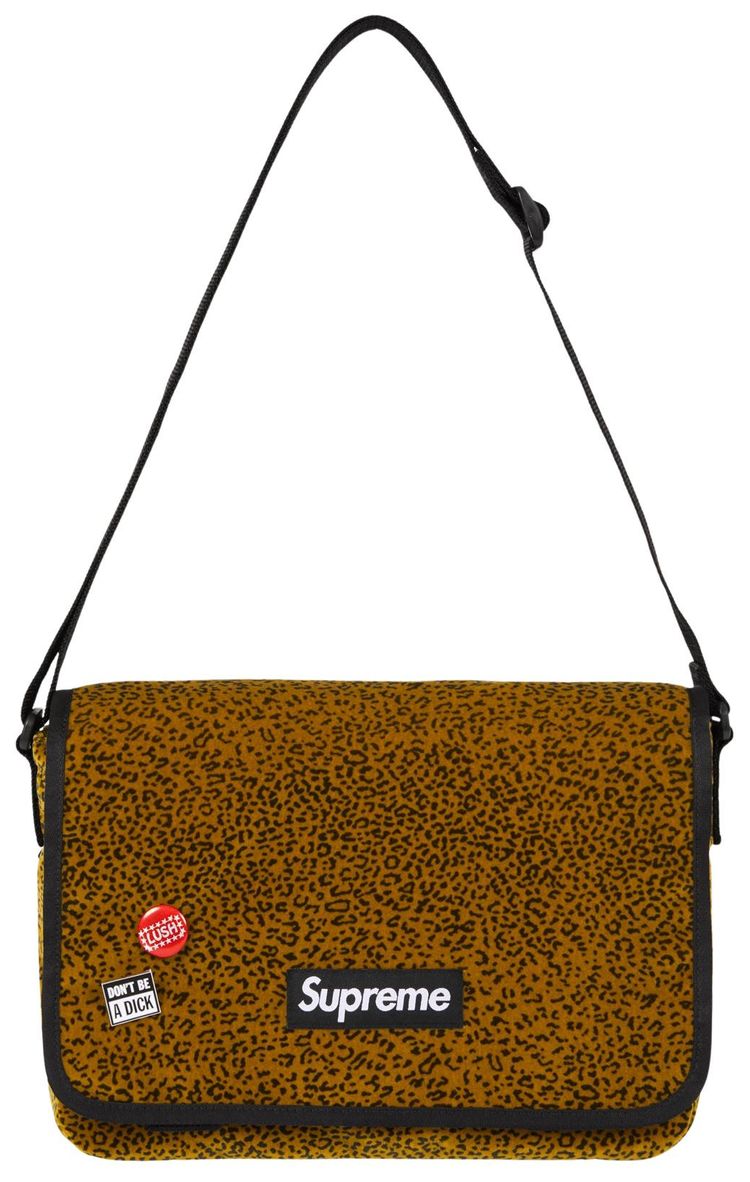 Supreme Velvet Small Messenger Bag Tan Leopard