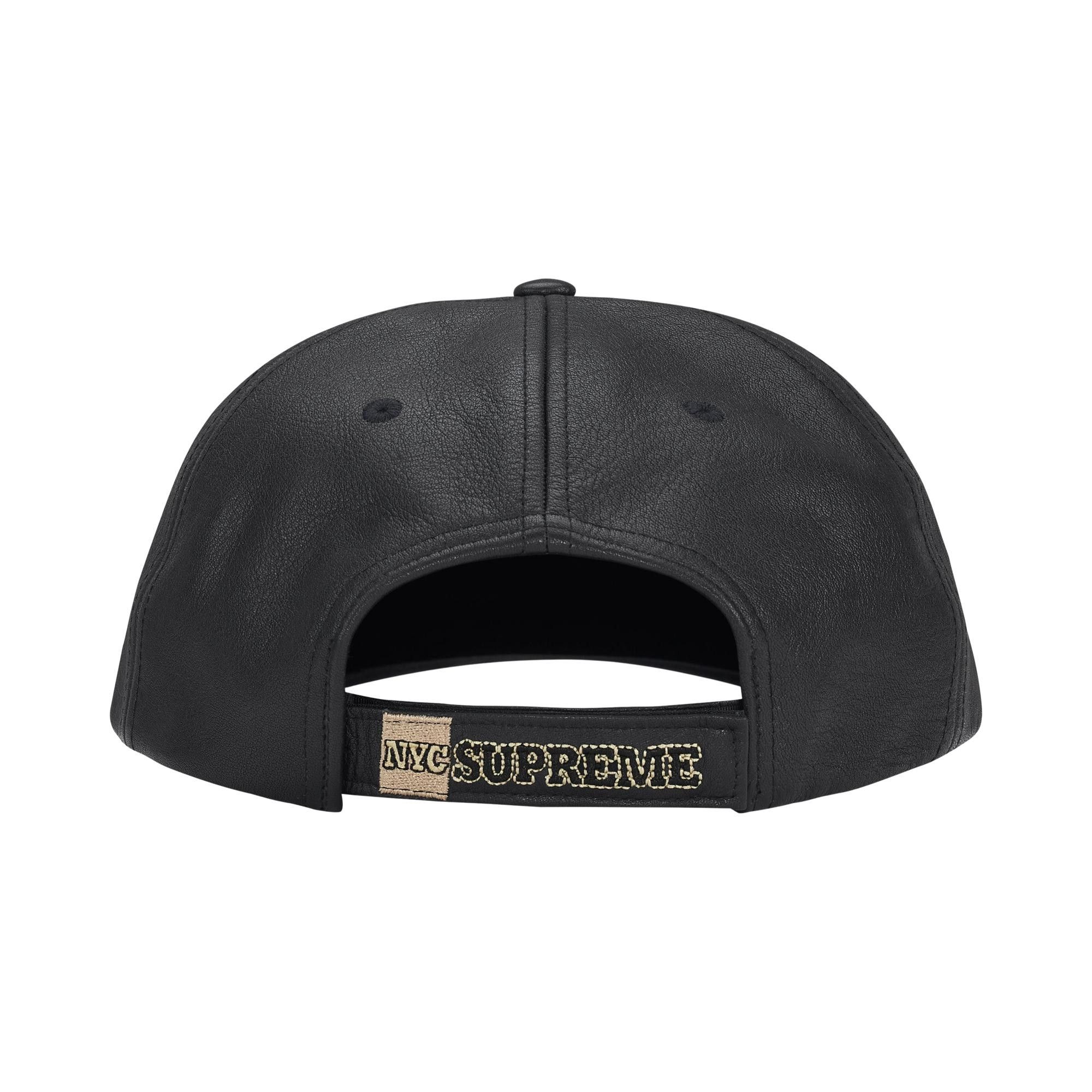 Buy Supreme New York Leather 6-Panel 'Black' - FW25H48 BLACK | GOAT