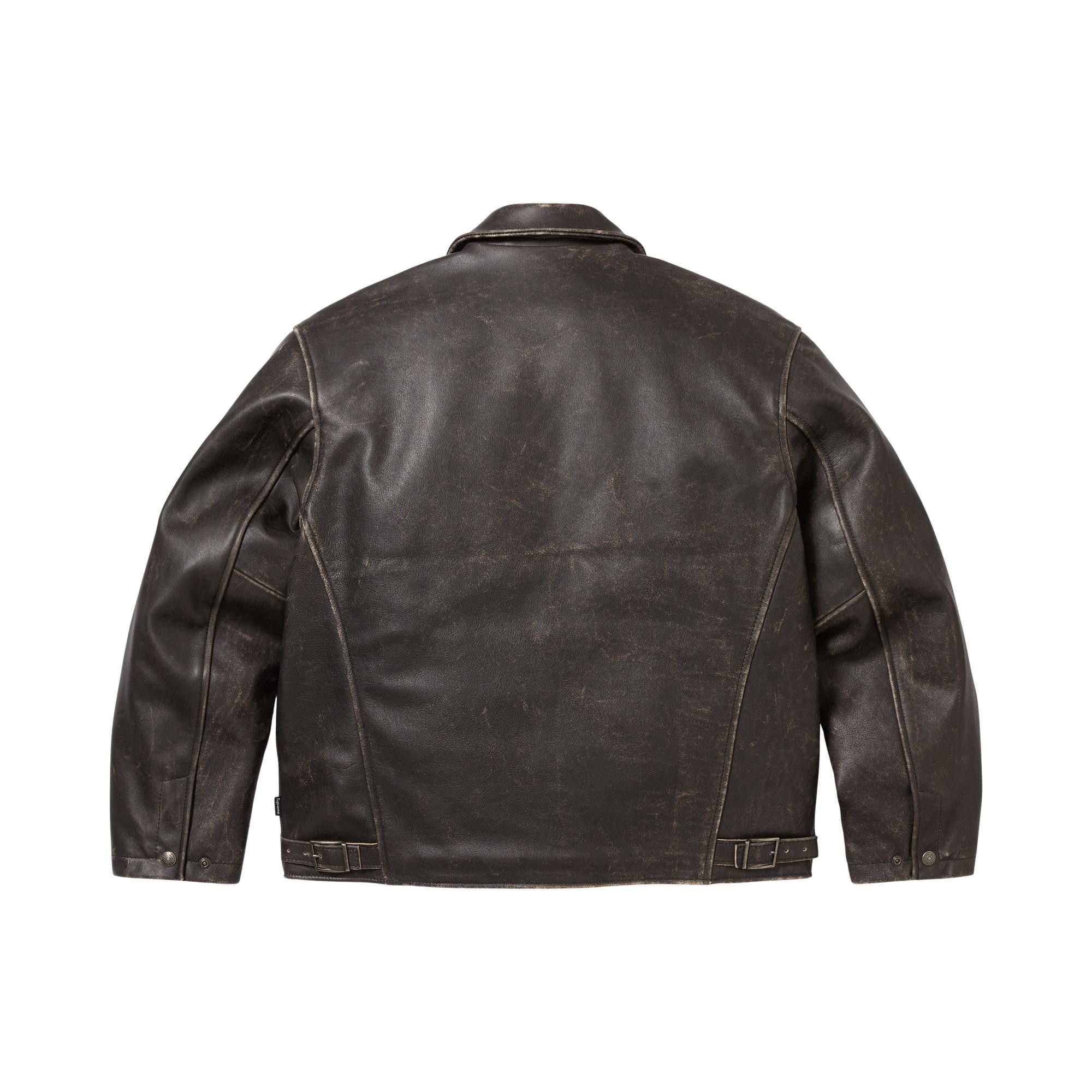 Buy Supreme x Schott Leather Racer Jacket 'Black' - FW25J74 BLACK