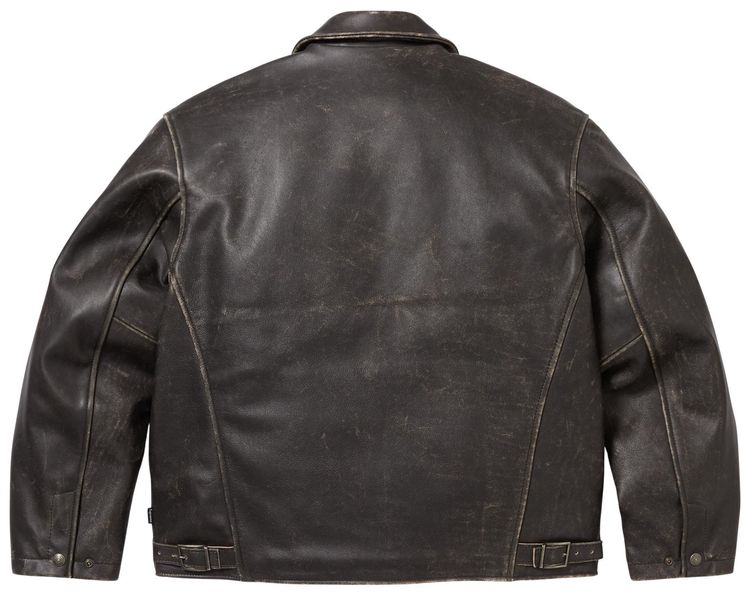 Supreme x Schott Leather Racer Jacket Black
