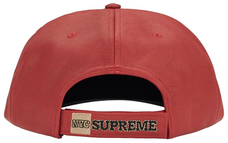 Supreme New York Leather 6 Panel Red