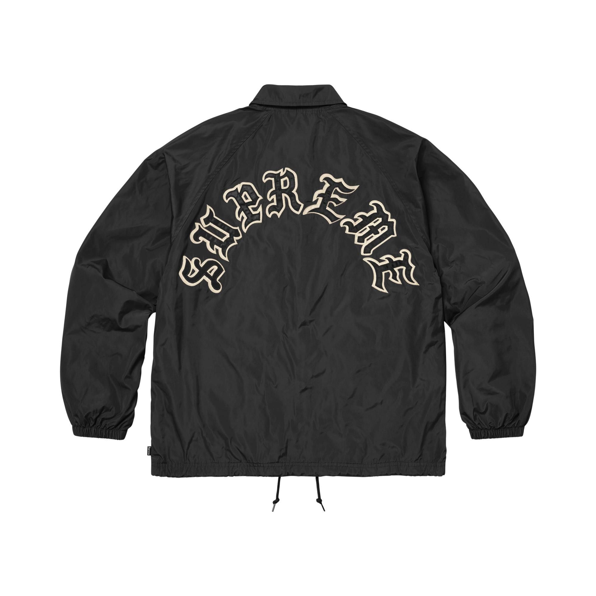 Buy Supreme Old English Arc Coaches Jacket 'Black' - FW25J111