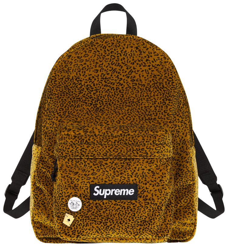 Supreme Velvet Backpack Tan Leopard