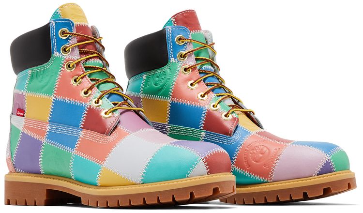 Supreme x Timberland 6 Inch Premium Waterproof Boot Patchwork   Multi Color