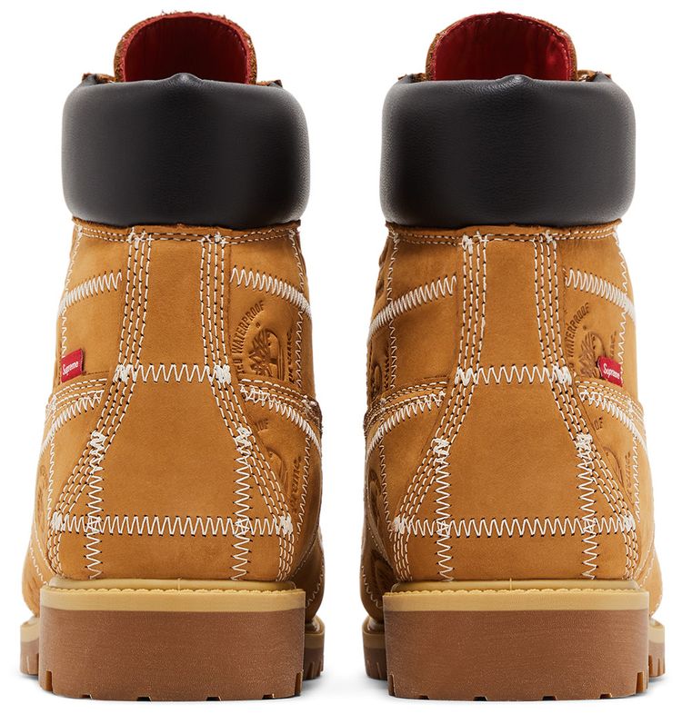 Supreme x Timberland 6 Inch Premium Waterproof Boot Patchwork   Wheat