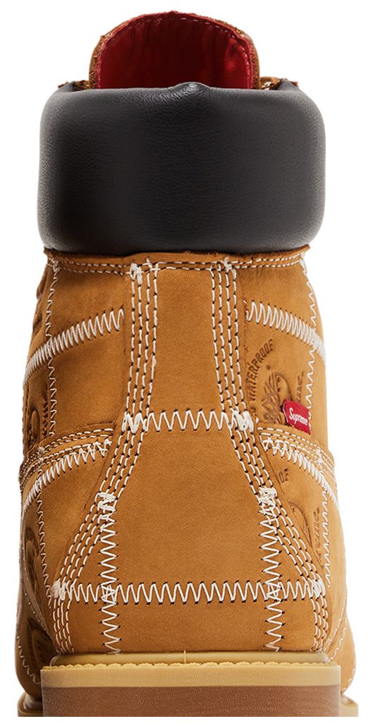 Supreme x Timberland 6 Inch Premium Waterproof Boot Patchwork   Wheat