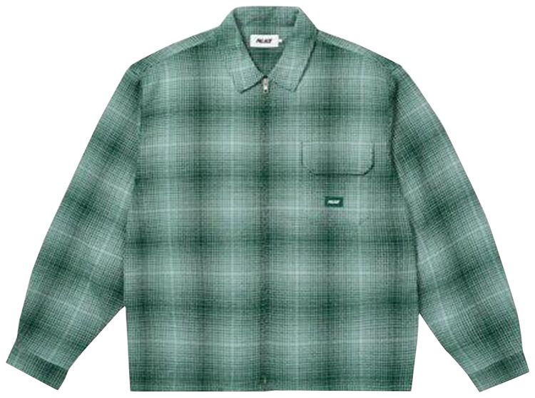 Palace Ghost Zip Shirt Green
