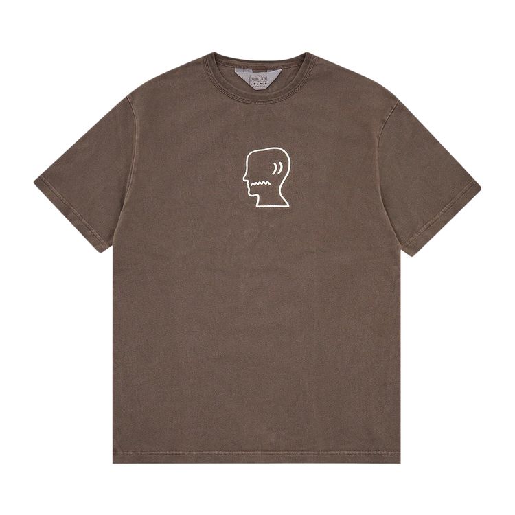 Brain Dead Heavyweight 3d Embroidery Logohead Tee Beige Mens