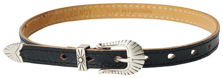 Our Legacy Cowboy Wrap Around Bracelet Deep Black Leather