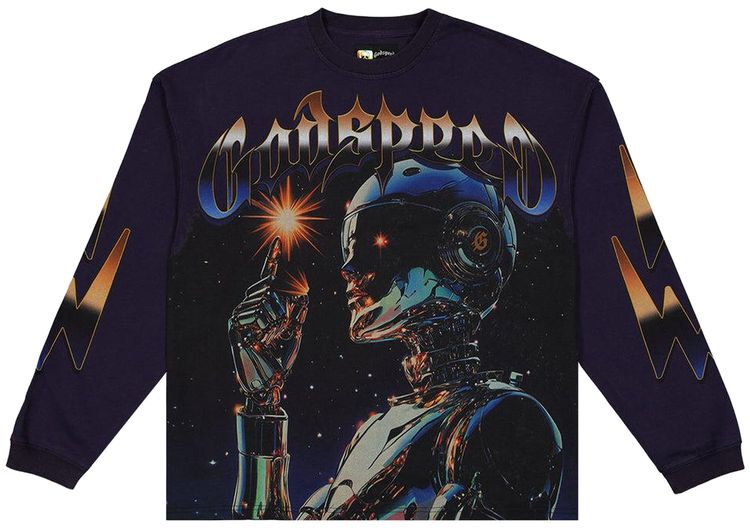 Godspeed Sputnik Long Sleeve T Shirt Navy